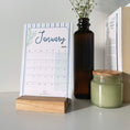 Load image into Gallery viewer, A Year in Bloom 12 months Desk Calendar With Timber Stand