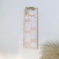 Load image into Gallery viewer, Vertical calendar for August 2026 with decorative elements on a light background