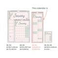 Load image into Gallery viewer, Calendar with different size options displayed on a white background