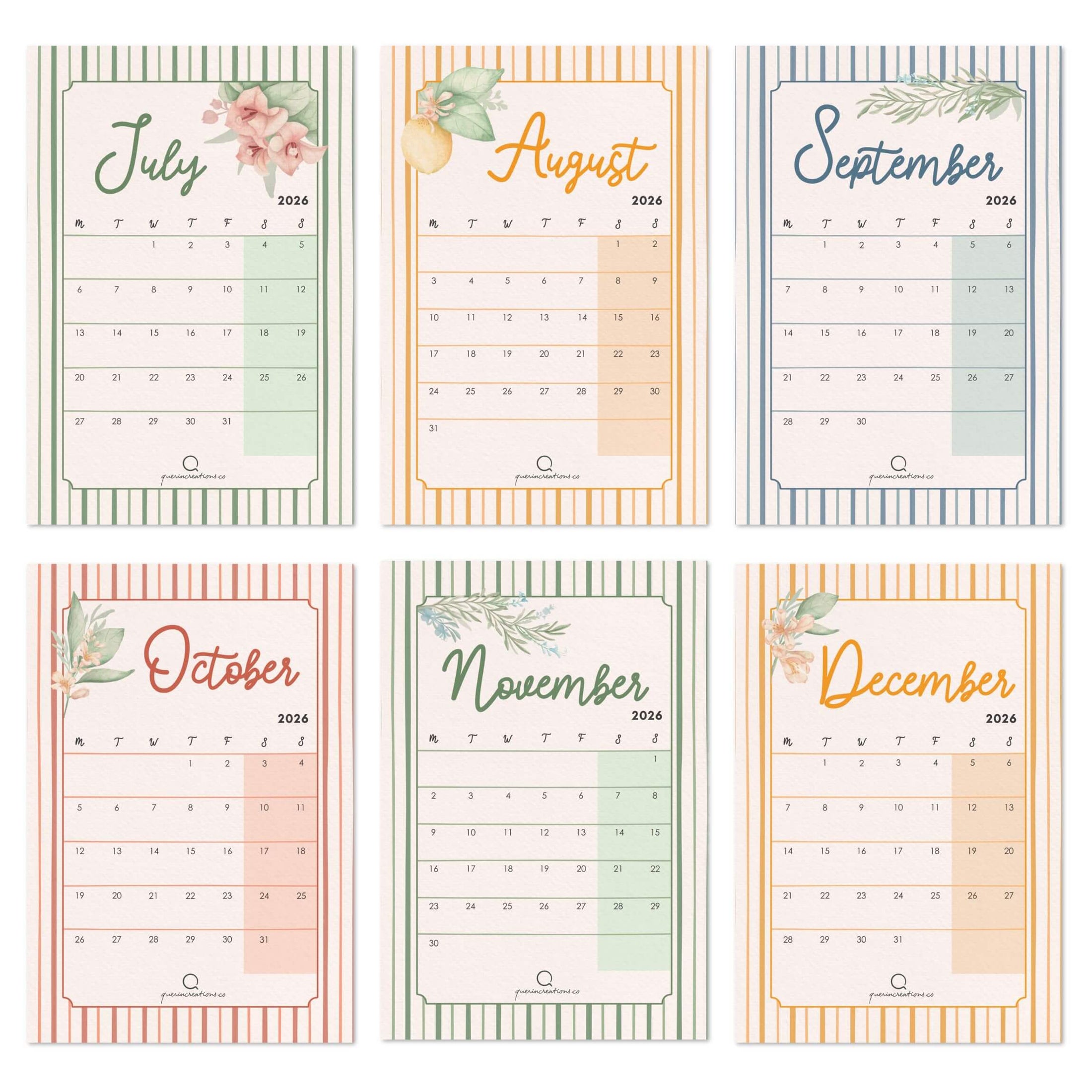 A Year in Bloom 12 months Desk Calendar