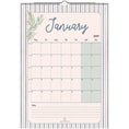 Load image into Gallery viewer, Calendar for January 2027 with floral design on a white background
