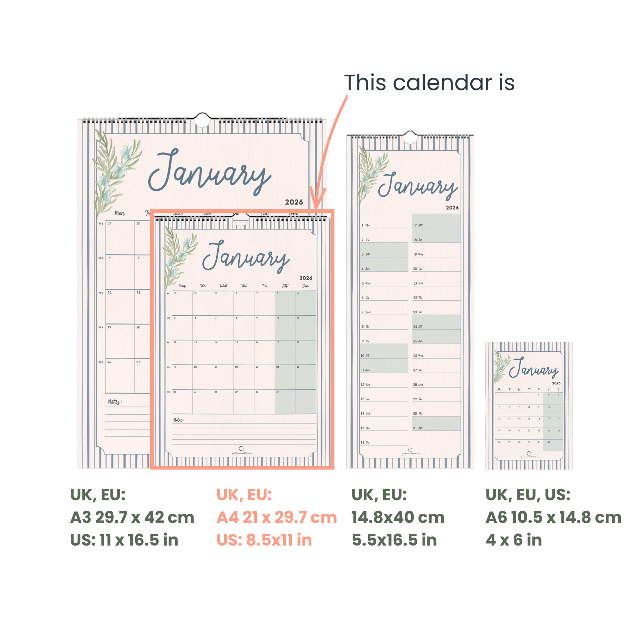 A Year In Bloom 2026 Wall Calendar - A4 Now Reduced!