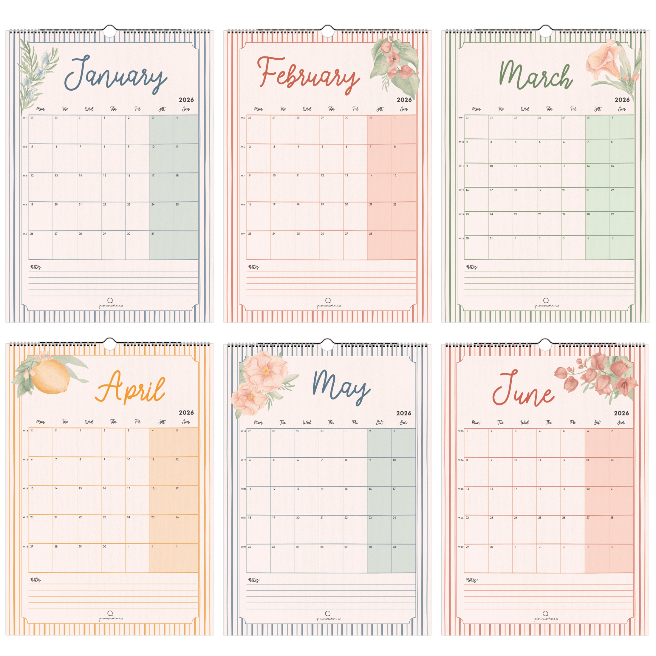 A Year In Bloom 2026 Wall Calendar - A4 Now Reduced!