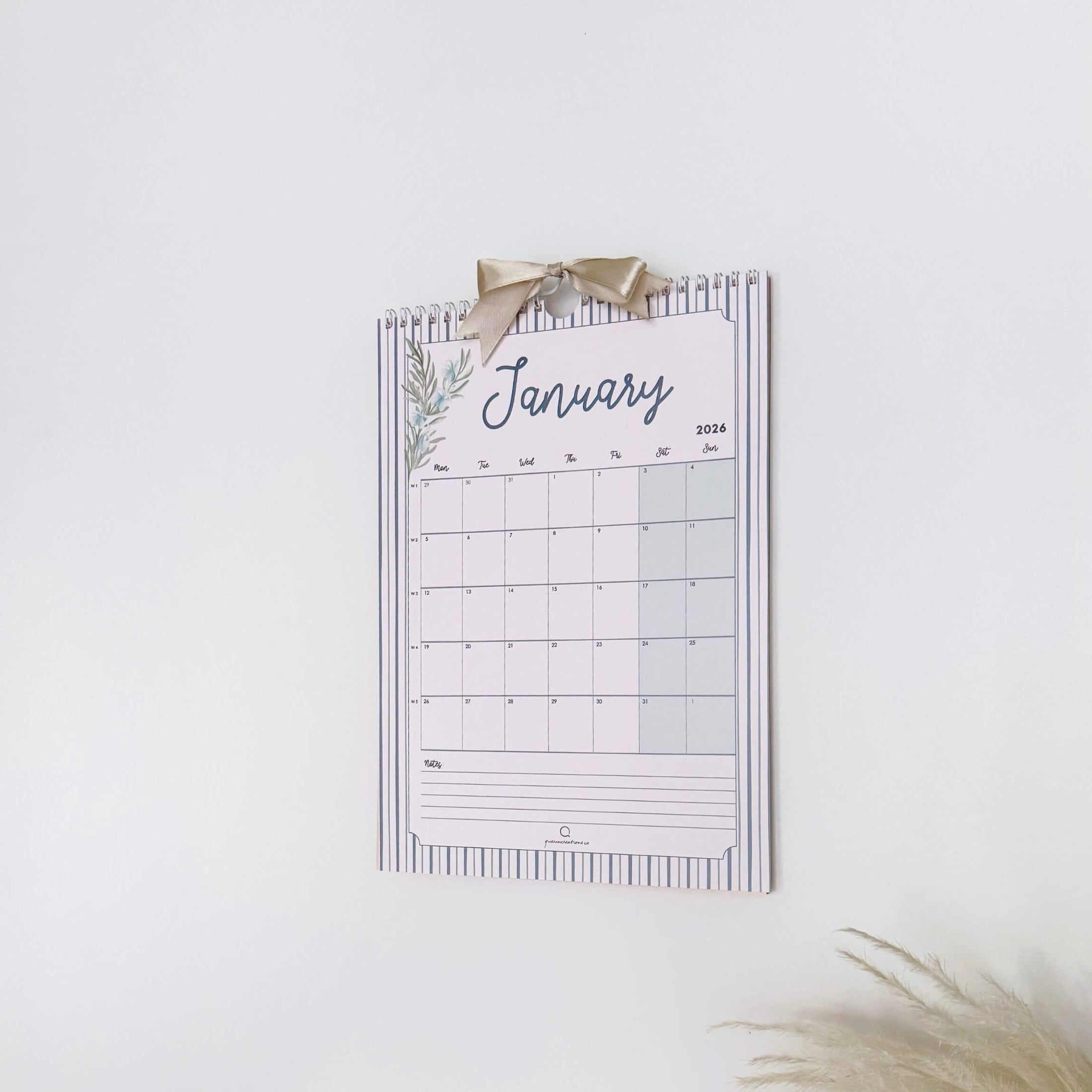 Calendar with January 2027 text on a white background