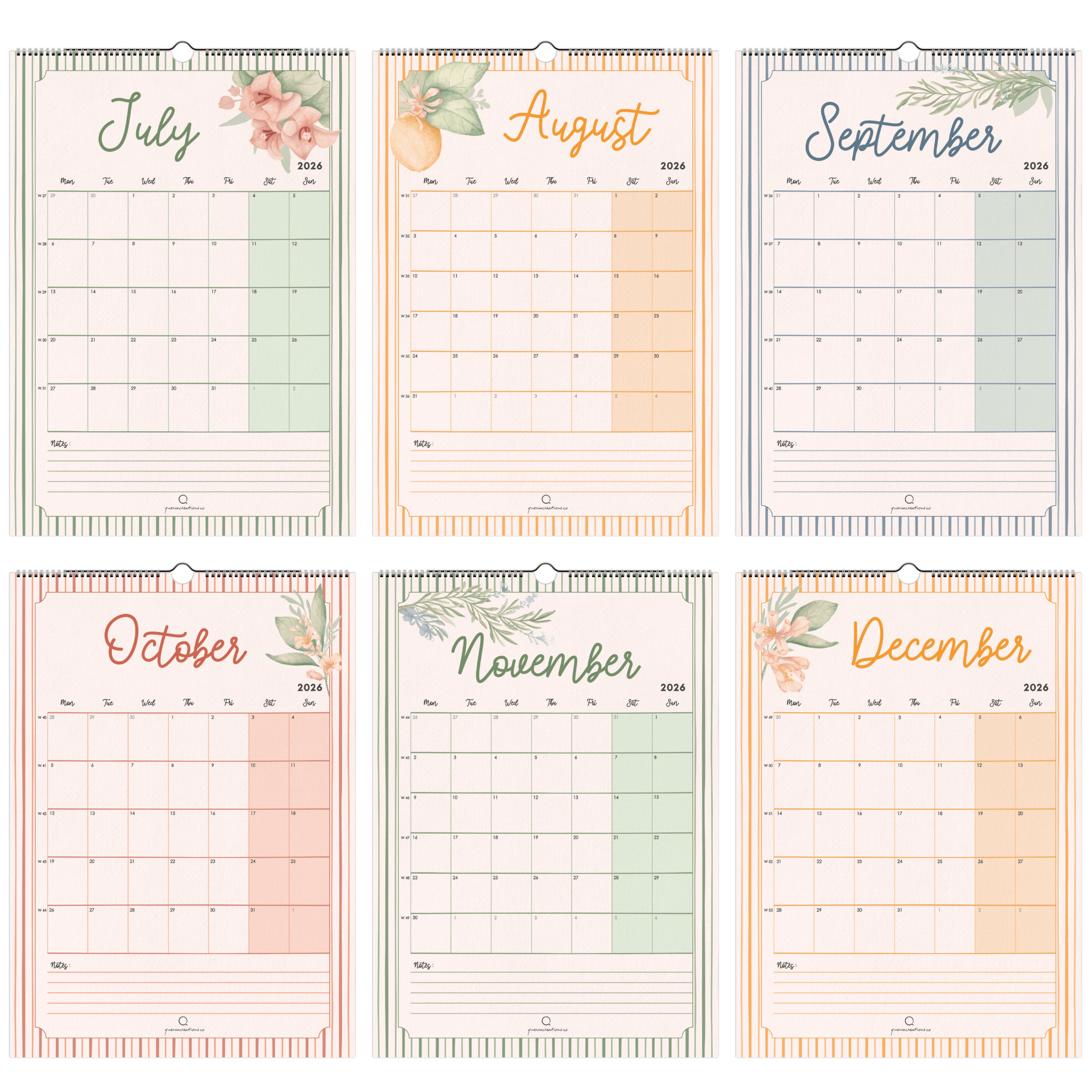 A Year In Bloom 2026 Wall Calendar - A4 Now Reduced!