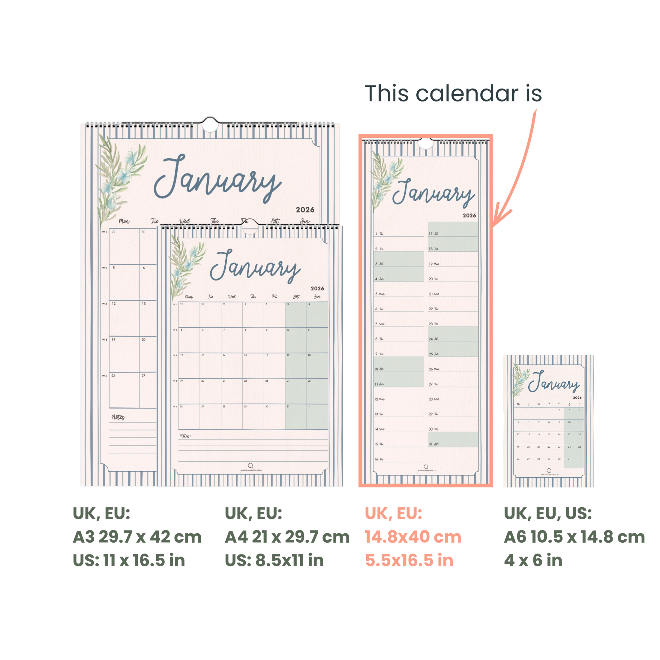 A Year In Bloom 2026 Wall Calendar - Slim