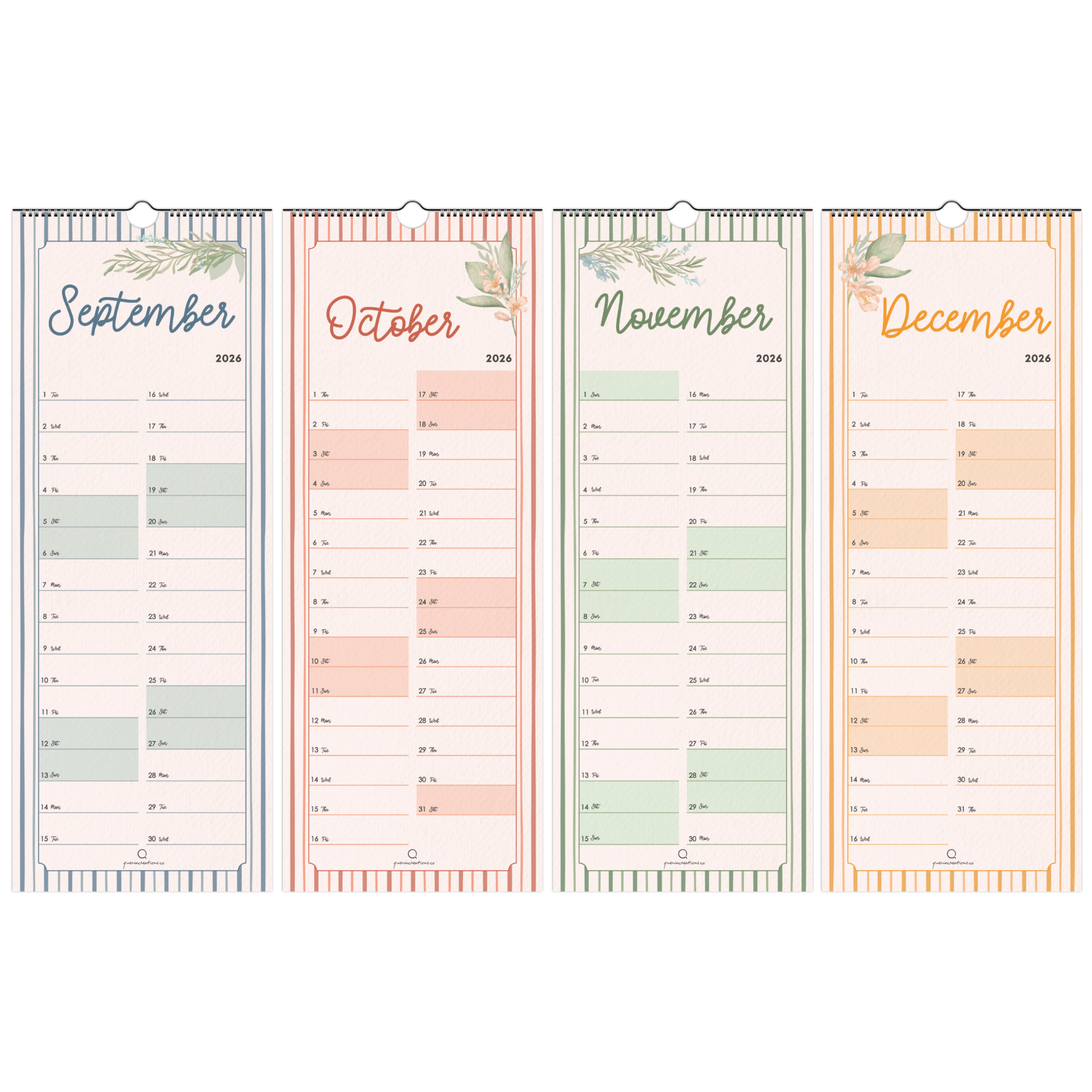 A Year In Bloom 2026 Wall Calendar - Slim