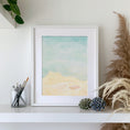 Load image into Gallery viewer, Querin Creations Framed A3 watercolur artwork on a shelf with boho decorative items
