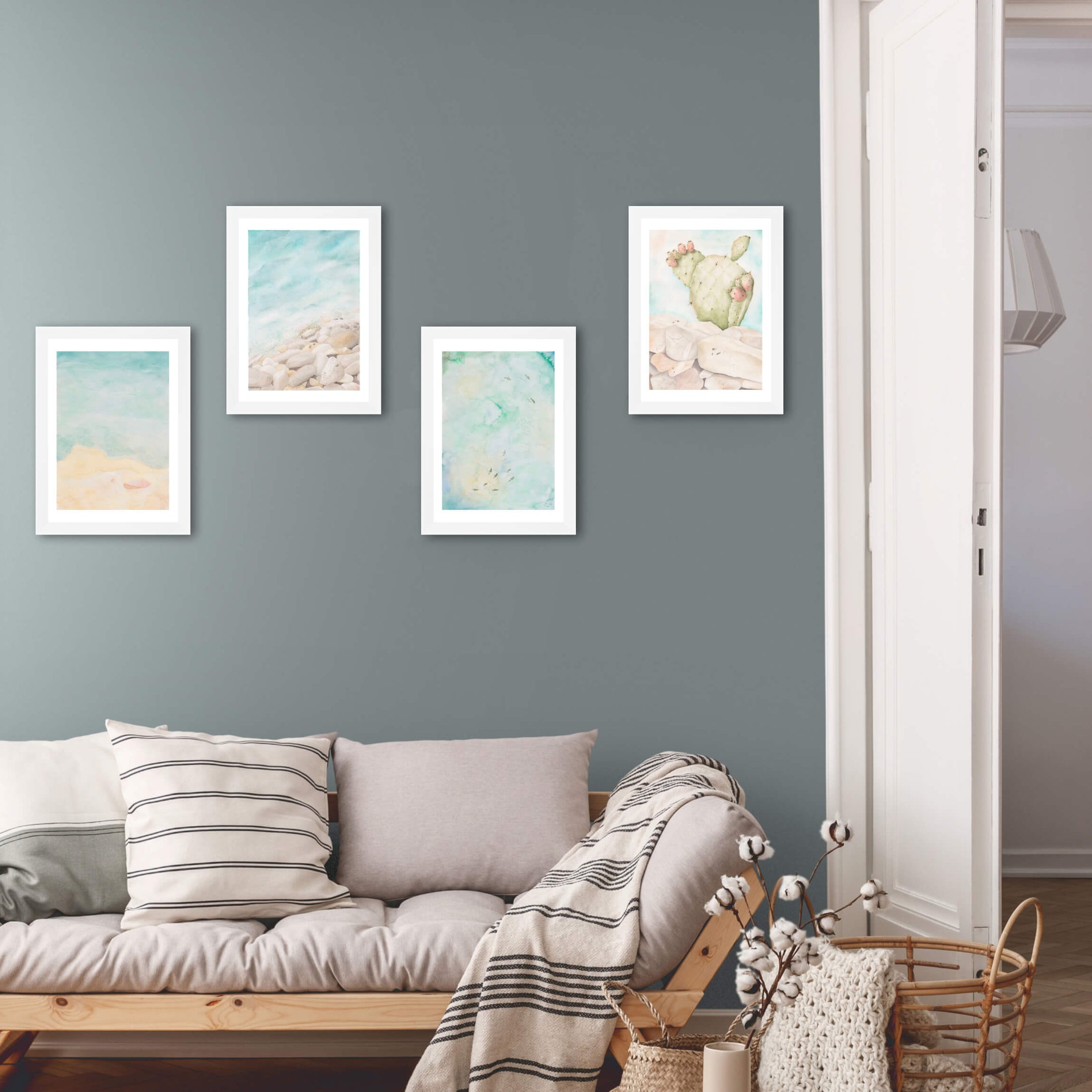 Echoes of the Sea Watercolour Art Print - Abu Dhabi