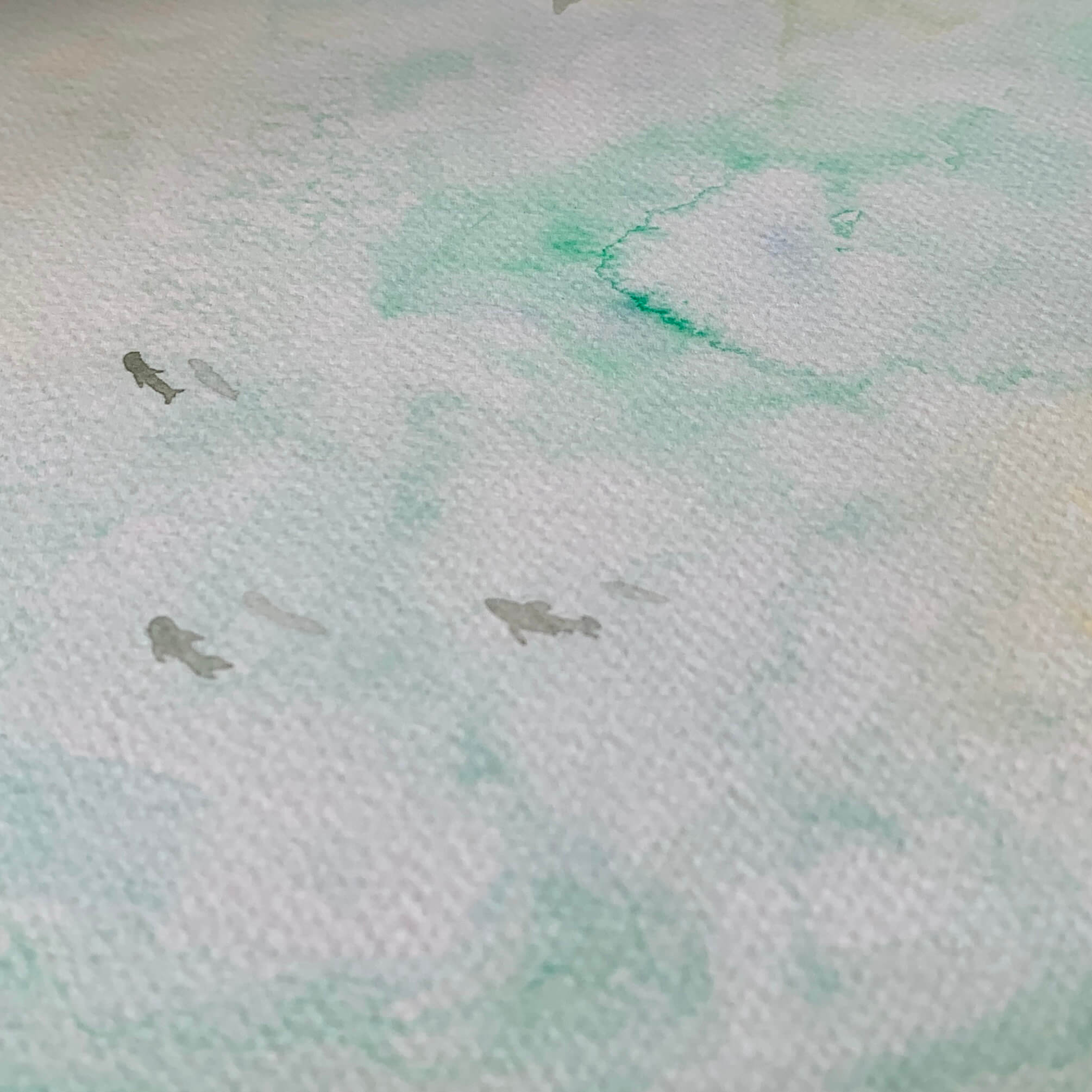 Echoes of the Sea Watercolour Art Print - Underwater Life