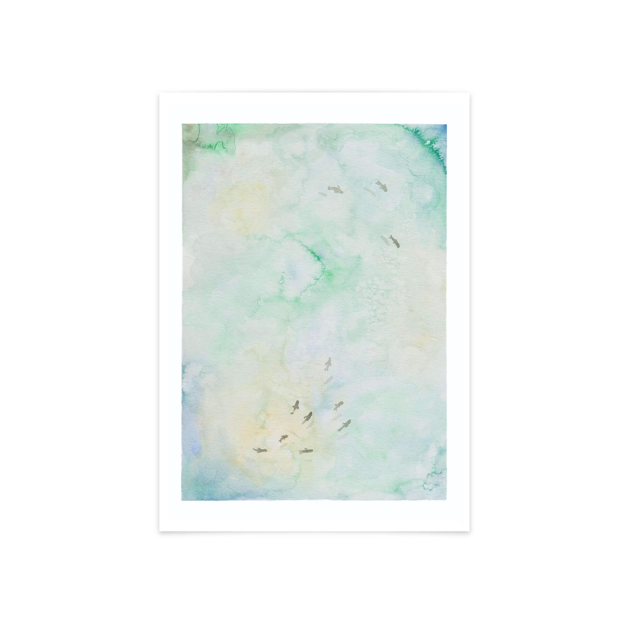 Echoes of the Sea Watercolour Art Print - Underwater Life