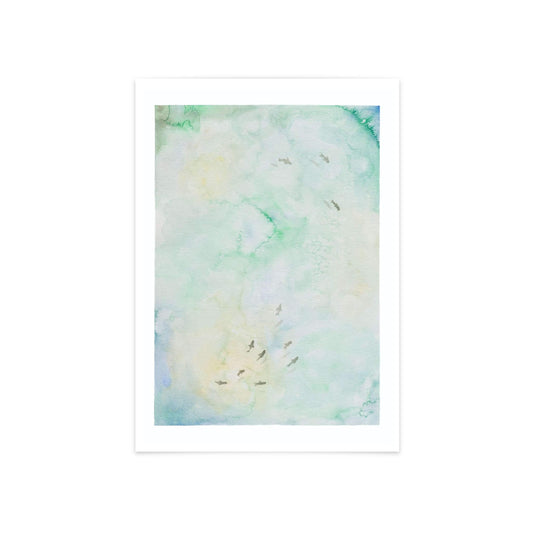 Echoes of the Sea Watercolour Art Print - Underwater Life