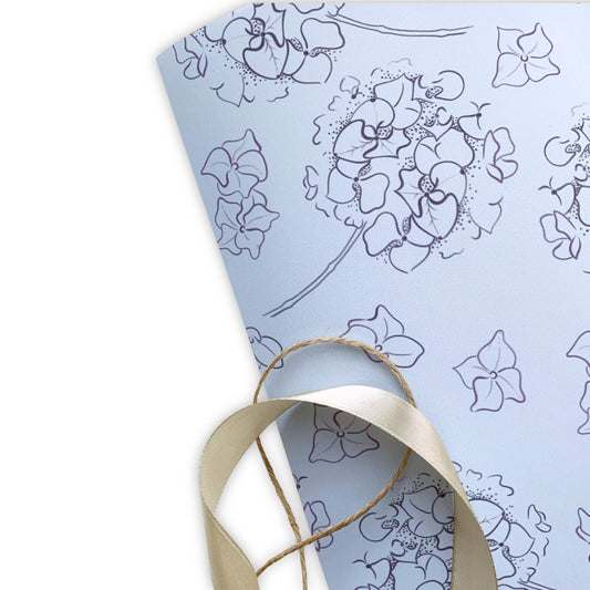 Timeless Wrapping Paper with Hydrangea Pattern