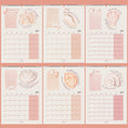 Load image into Gallery viewer, Calendar with monthly layouts on a pink background
