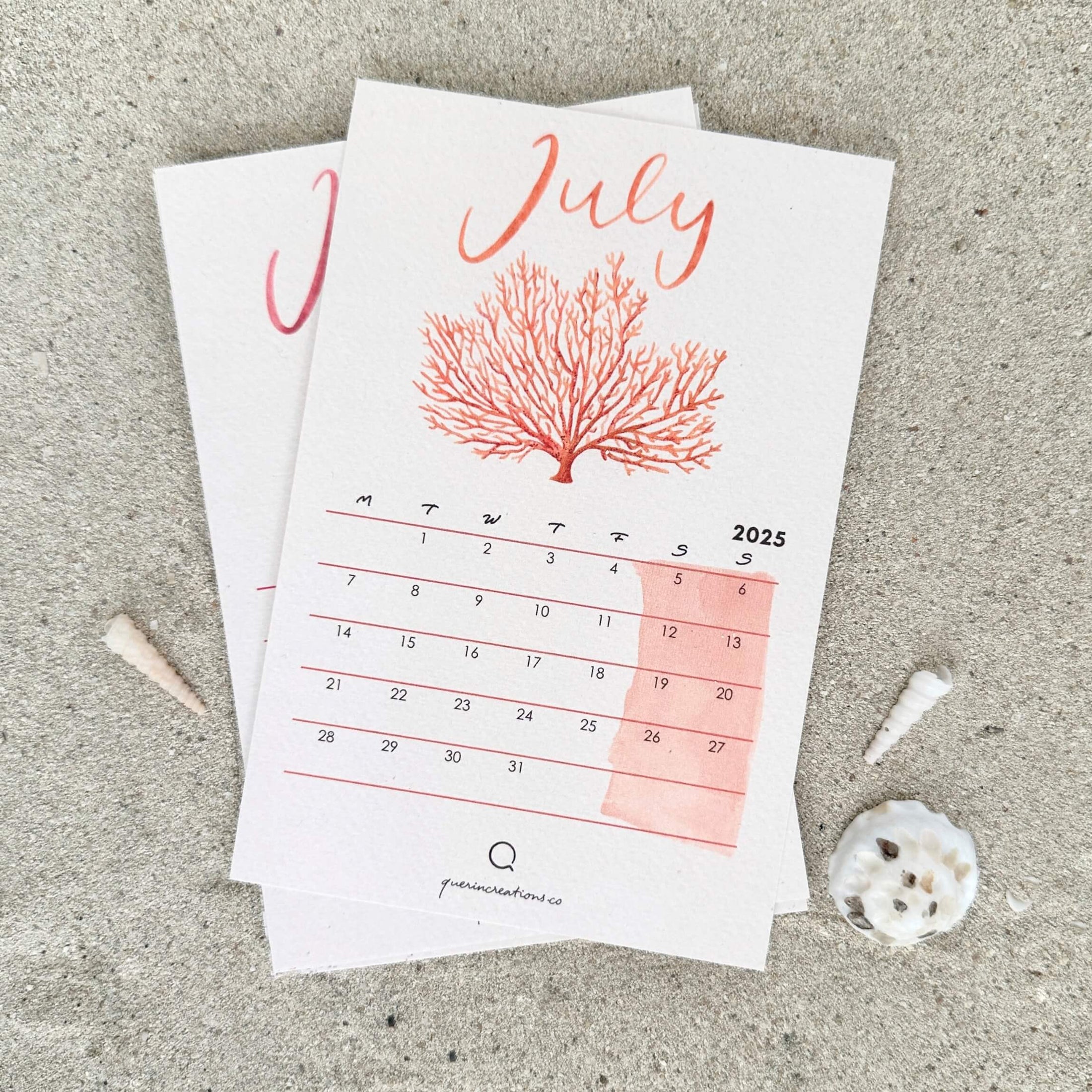 Secret of the Seashells 12 months Calendar and Mini Stickers Bundle