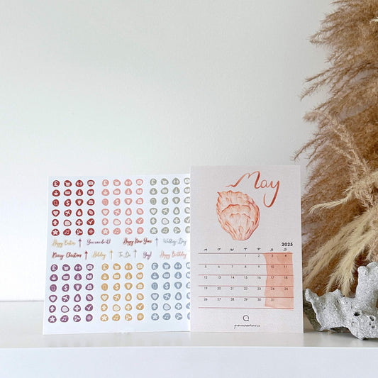 Secret of the Seashells 12 months Calendar and Mini Stickers Bundle