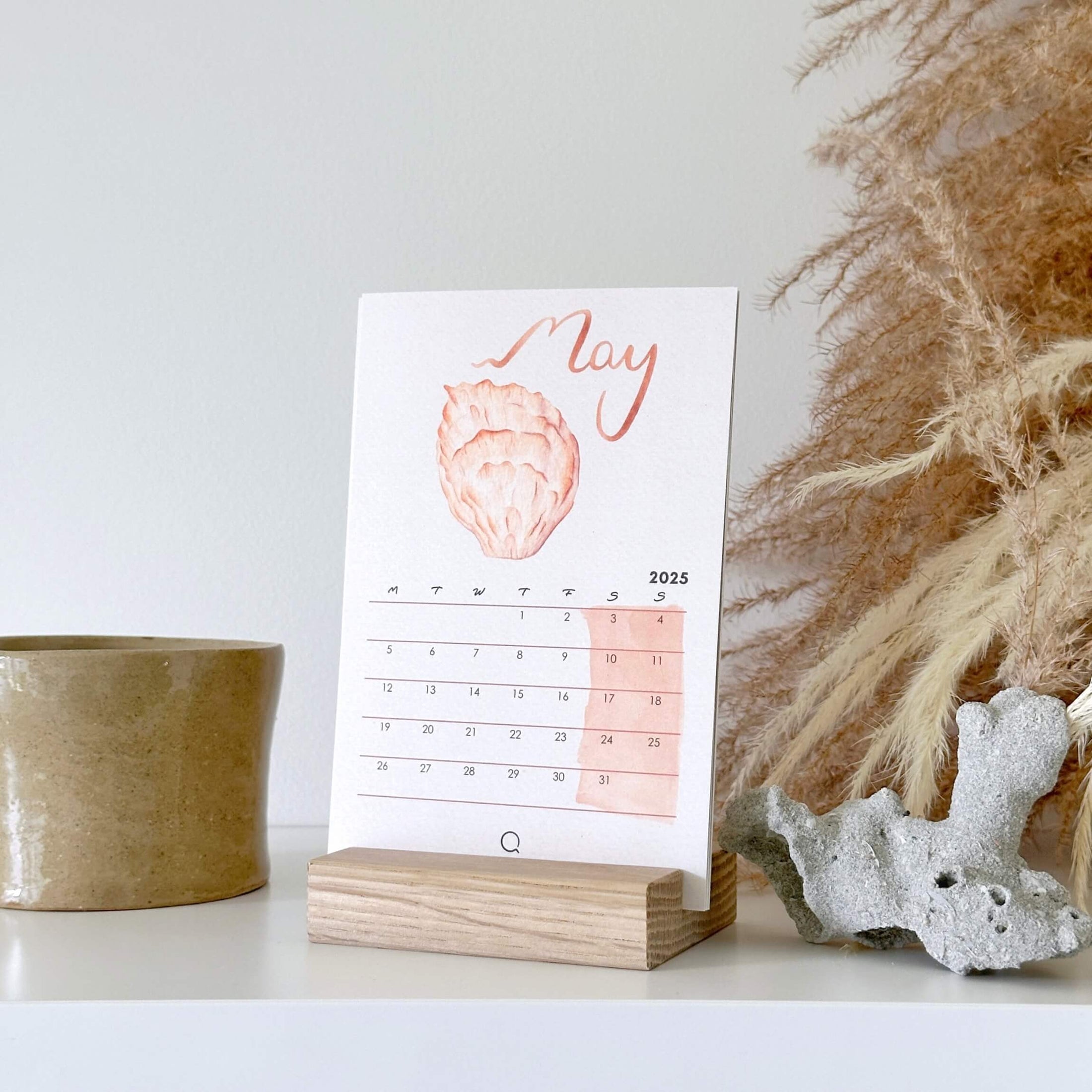 Secret of the Seashells 16 months Calendar with Stand and Mini Stickers Bundle