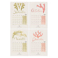 Load image into Gallery viewer, Four-month calendar for September, October, November, and December 2026 with green and red watercolour coral designs on a white background. Academic calendar 
