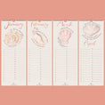 Load image into Gallery viewer, Querin Creations Perpetual Seashells Vertical calendar, coastal home decor, January to April pages 
