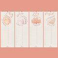 Load image into Gallery viewer, Querin Creations Perpetual Seashells Vertical calendar, coastal home decor, May to August pages, peach , pink, beige shades 

