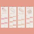 Load image into Gallery viewer, Four vertical calendar pages for September to December on a pink background
