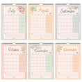 Load image into Gallery viewer, Set of six wall calendars for July to December 2026 with floral designs.
