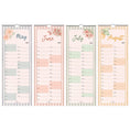 Load image into Gallery viewer, Four vertical monthly planners for May, June, July, and August with floral designs on a white background.
