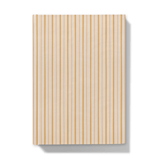 Front cover Notebook with yellow vertical stripes on a white background