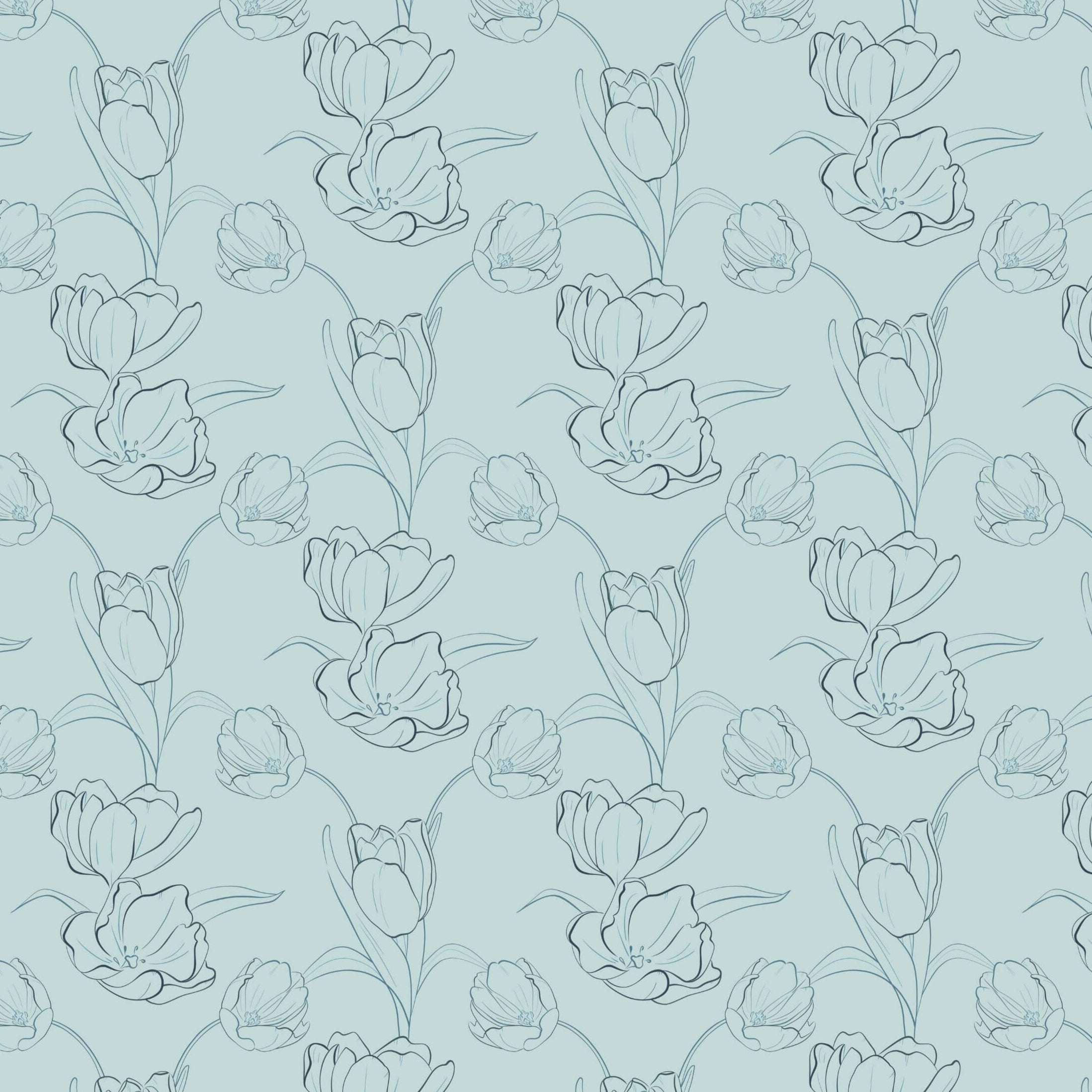 Timeless Wrapping Paper with Tulips Pattern