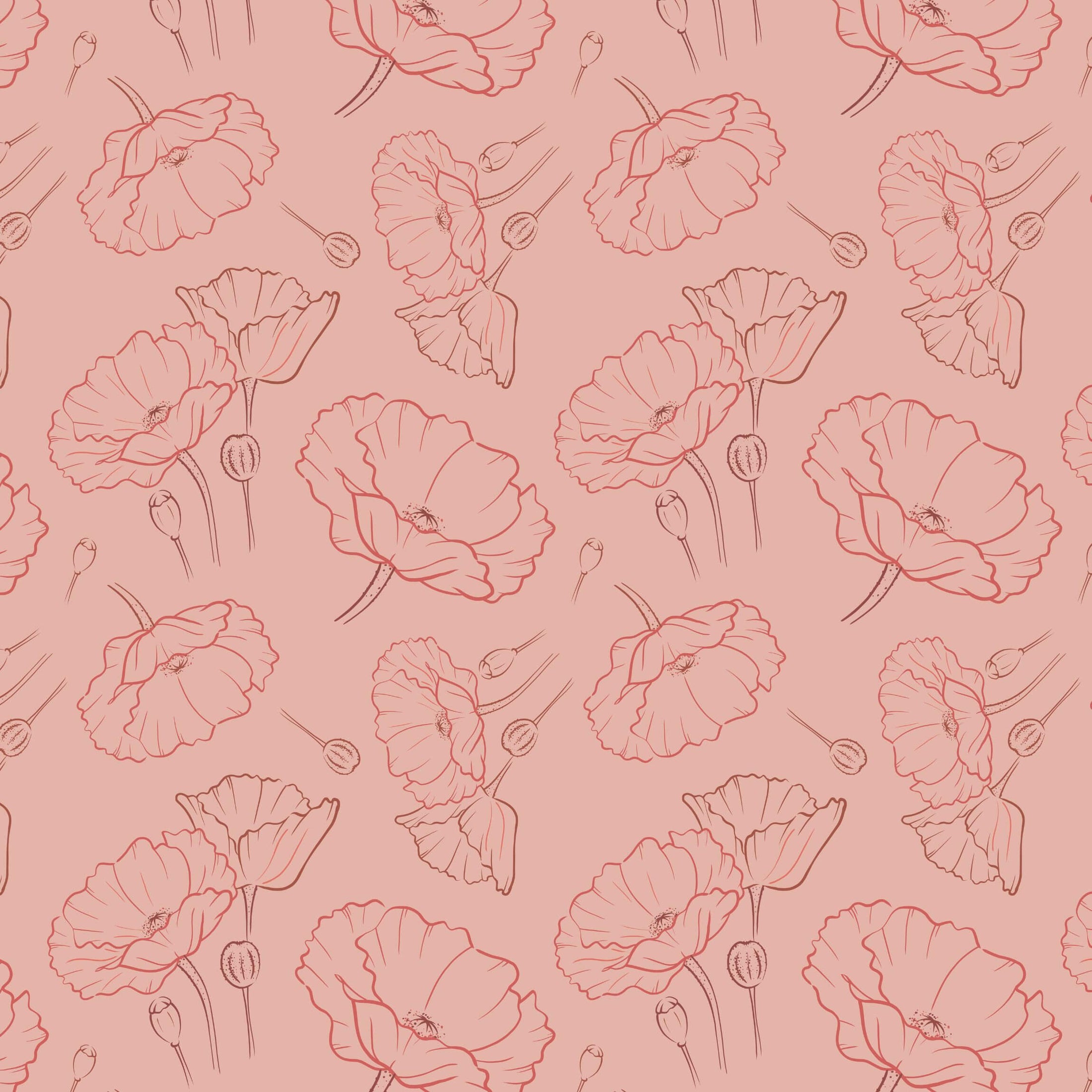 Timeless Wrapping Paper with Poppies Pattern