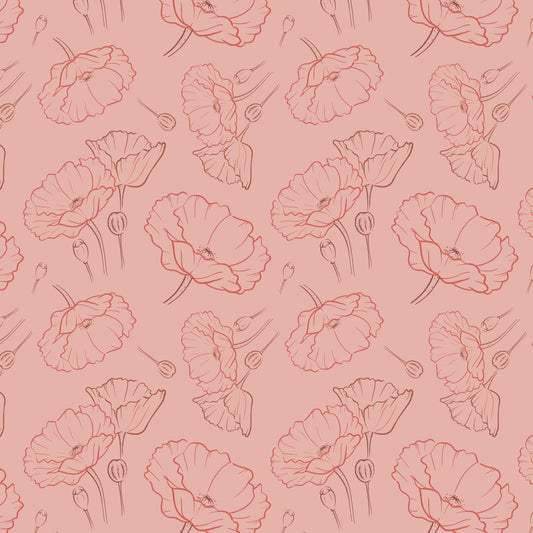 Timeless Wrapping Paper with Poppies Pattern