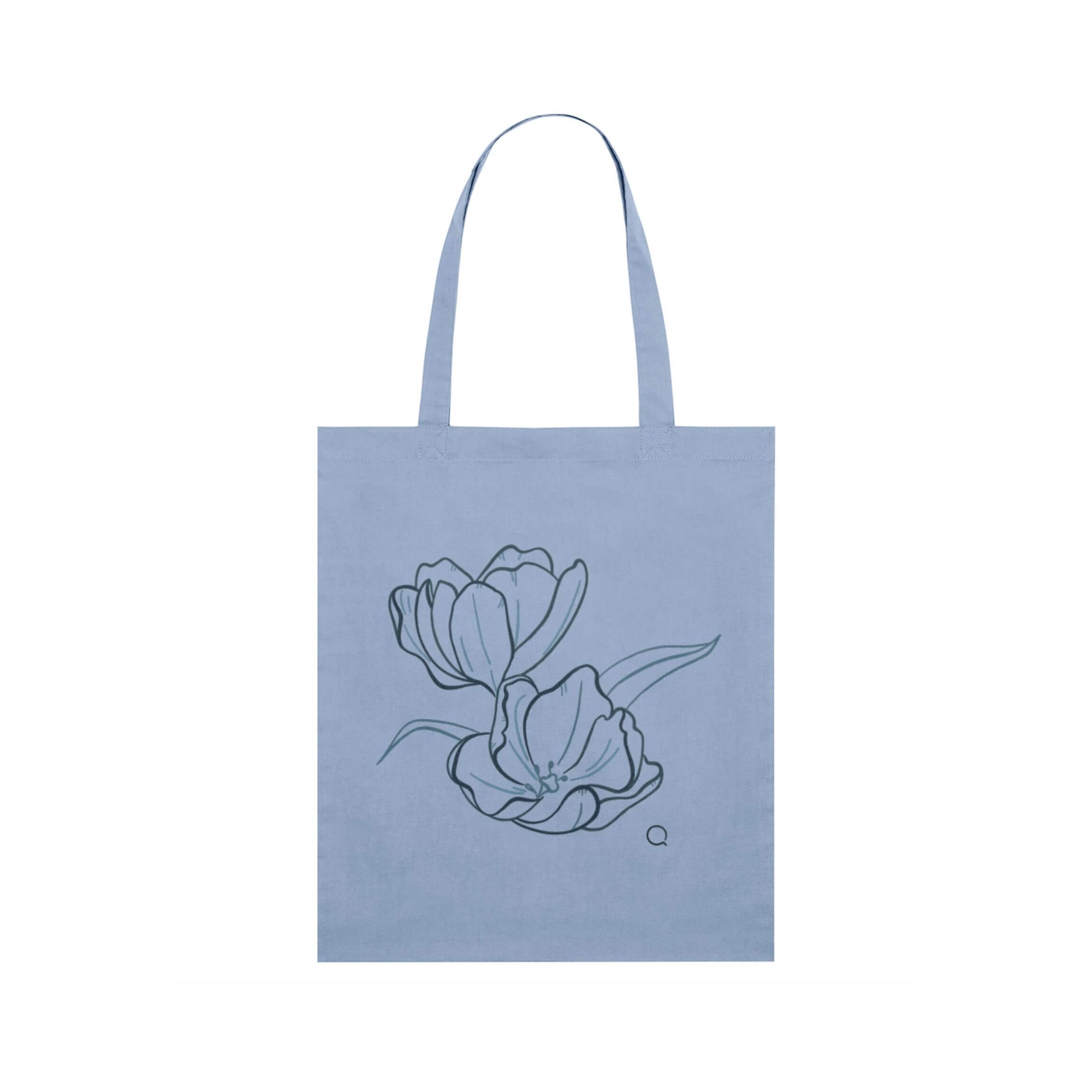 Timeless Tote Bag with Tulips Linework