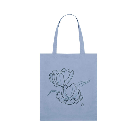 Timeless Tote Bag with Tulips Linework