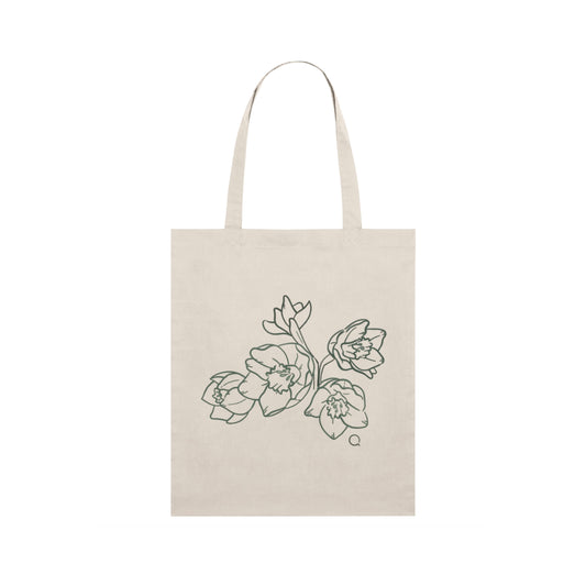 Timeless Yellow Tote Bag with Daffodils Linework