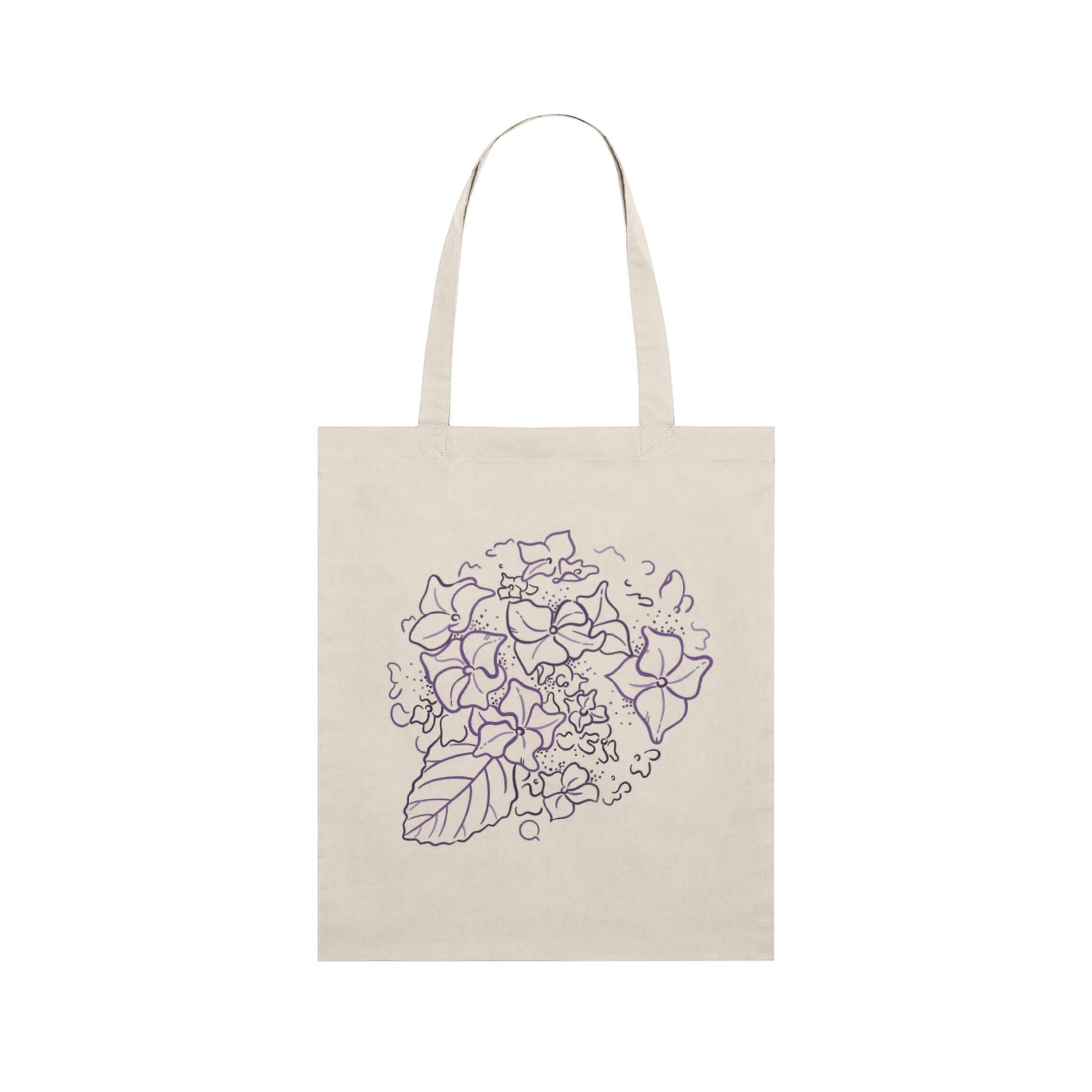 Timeless Tote Bag with Hydrangea Linework