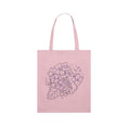 Load image into Gallery viewer, Pink tote bag with floral design on a white background, hydrangea design
