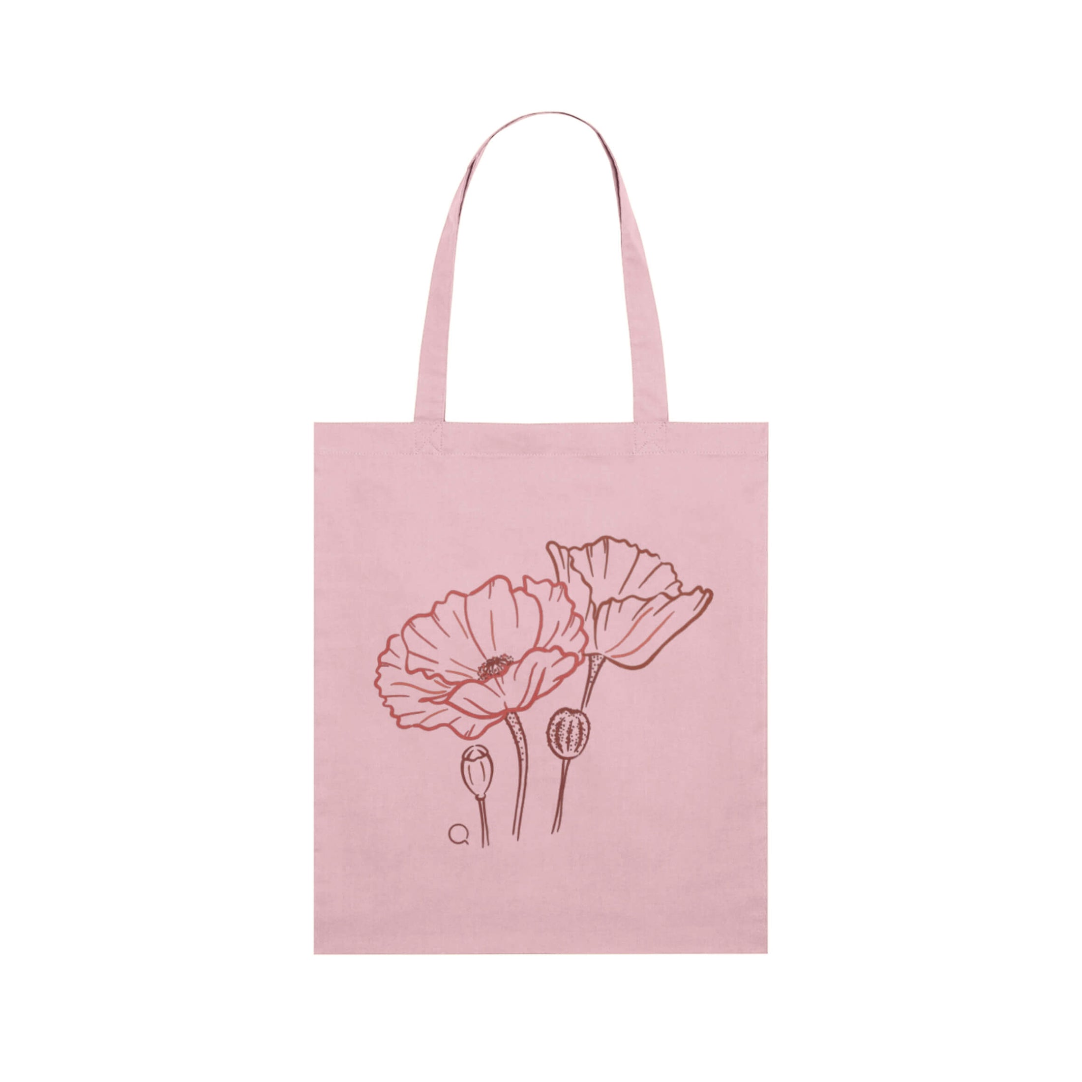 Timeless Tote Bag with Poppies Linework