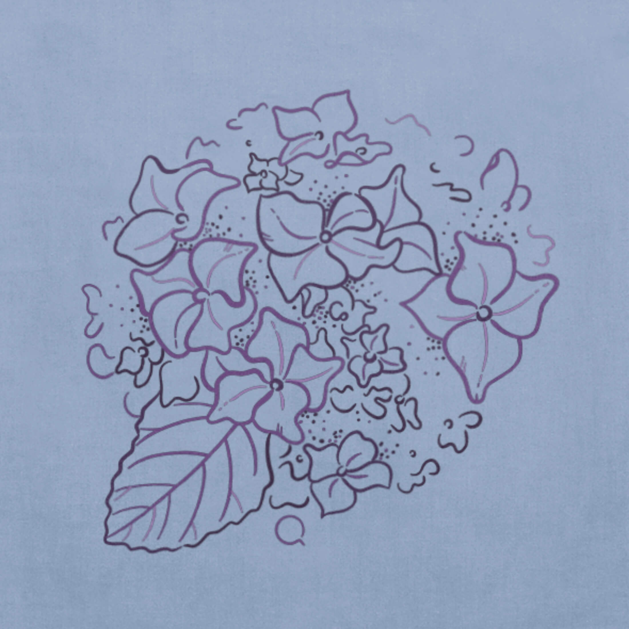 Timeless Tote Bag with Hydrangea Linework