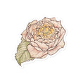 Load image into Gallery viewer, Querin Creations kiss cut Stickers with watercolour Illustration of a pink rose with a green leaf 
